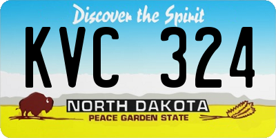 ND license plate KVC324