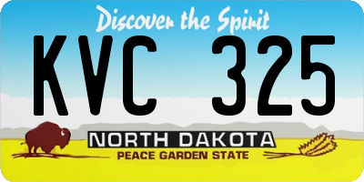 ND license plate KVC325
