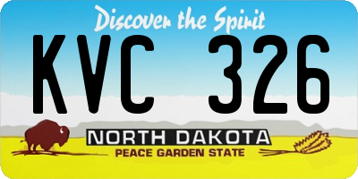 ND license plate KVC326