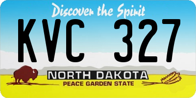 ND license plate KVC327