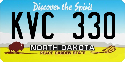 ND license plate KVC330