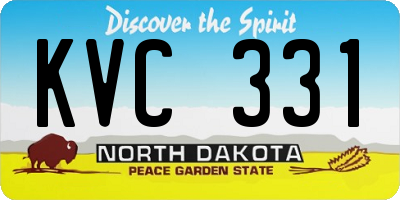 ND license plate KVC331