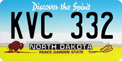 ND license plate KVC332