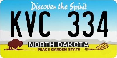 ND license plate KVC334