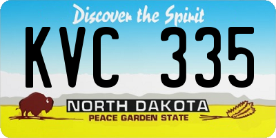 ND license plate KVC335
