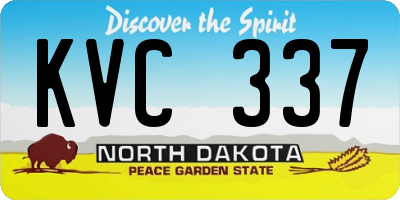 ND license plate KVC337