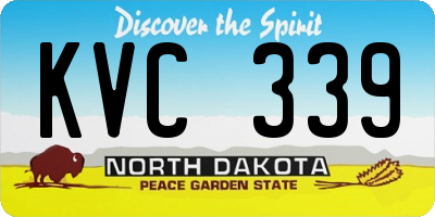 ND license plate KVC339