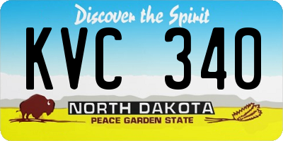 ND license plate KVC340