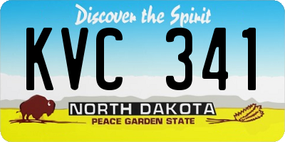 ND license plate KVC341