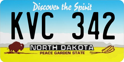 ND license plate KVC342