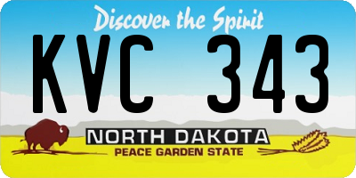 ND license plate KVC343
