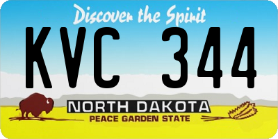 ND license plate KVC344