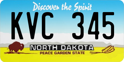 ND license plate KVC345