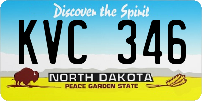 ND license plate KVC346