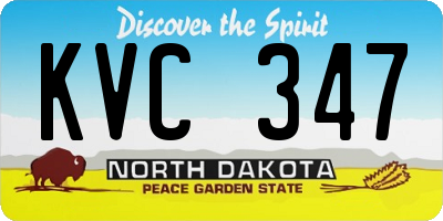 ND license plate KVC347