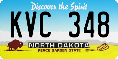 ND license plate KVC348
