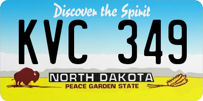 ND license plate KVC349