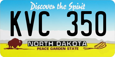 ND license plate KVC350