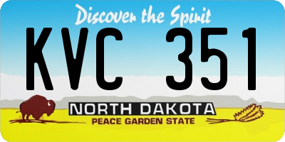 ND license plate KVC351