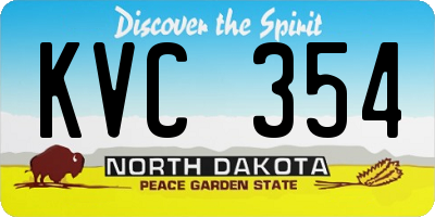 ND license plate KVC354