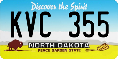 ND license plate KVC355