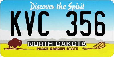ND license plate KVC356