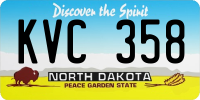 ND license plate KVC358
