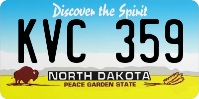 ND license plate KVC359