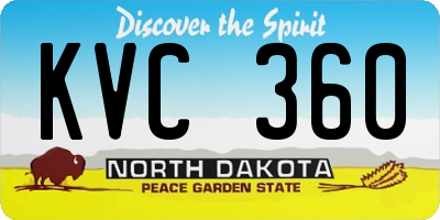 ND license plate KVC360