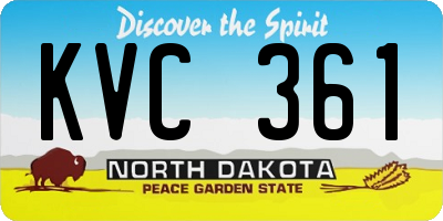 ND license plate KVC361