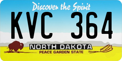 ND license plate KVC364