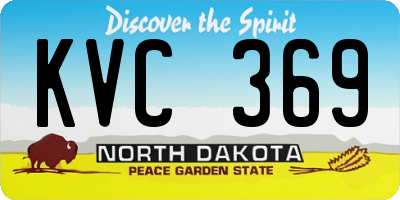 ND license plate KVC369