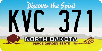 ND license plate KVC371
