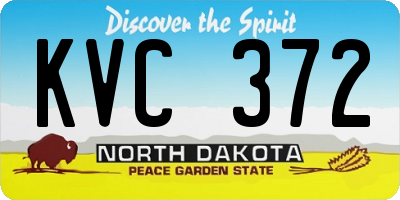 ND license plate KVC372