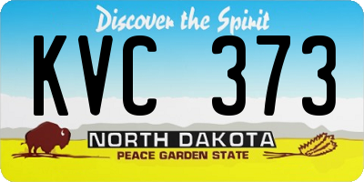ND license plate KVC373