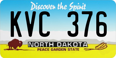 ND license plate KVC376