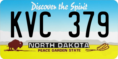 ND license plate KVC379