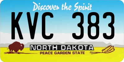ND license plate KVC383