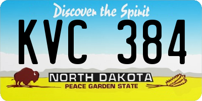 ND license plate KVC384