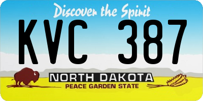 ND license plate KVC387