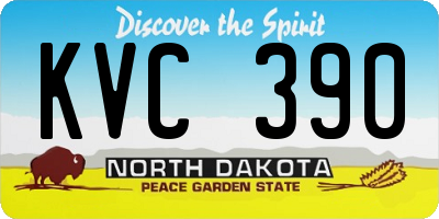 ND license plate KVC390