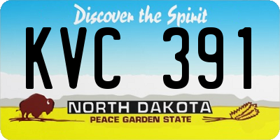 ND license plate KVC391