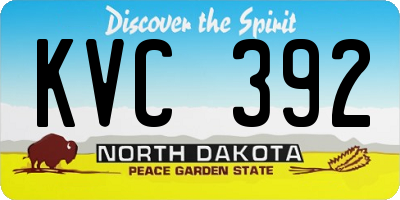 ND license plate KVC392