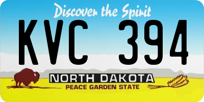 ND license plate KVC394