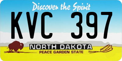 ND license plate KVC397