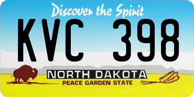 ND license plate KVC398