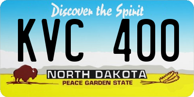 ND license plate KVC400