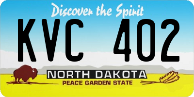 ND license plate KVC402