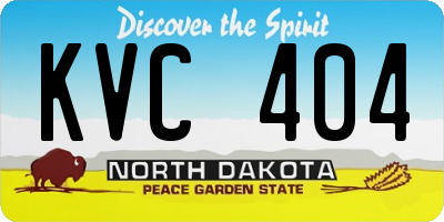 ND license plate KVC404
