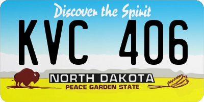 ND license plate KVC406